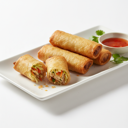 Chicken Spring Roll on Plate