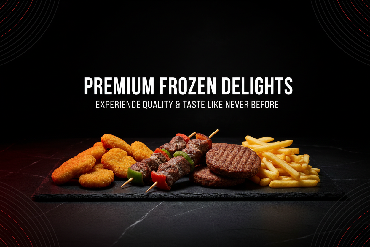 Premium Frozen Delights Banner - White Text